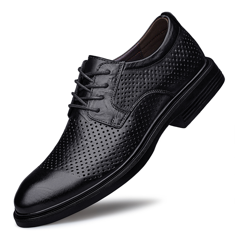 

PAIBLOKS Мужские повседневные туфли черные перфорированные, цвет Black-Perforated
