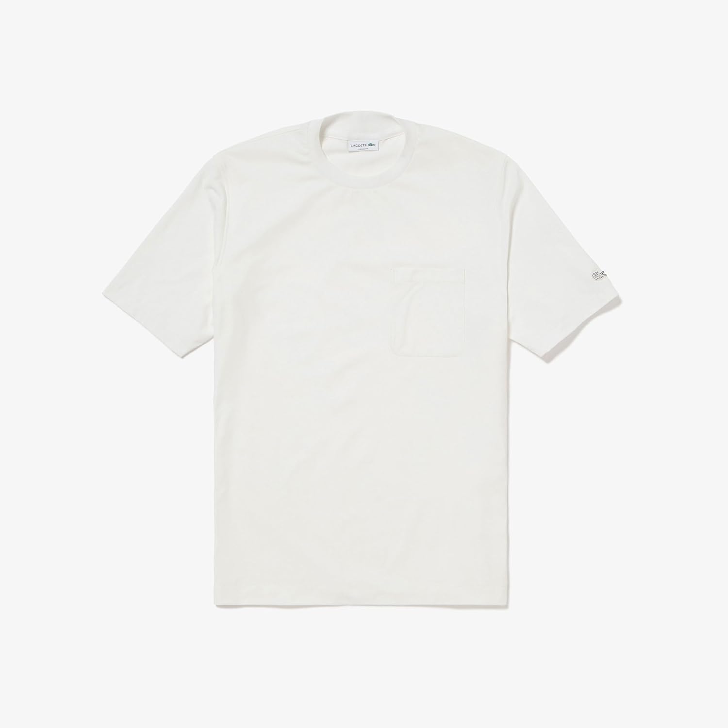 Мужская футболка Lacoste с карманом, быстросохнущая, эластичная, из эластичного материала, белый — фото 4