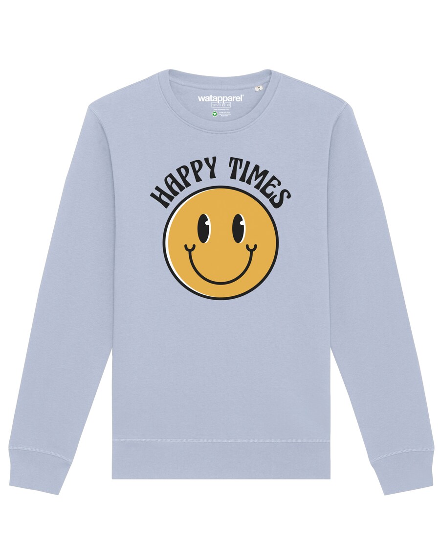 

Толстовка Watapparel Happy times smiley emoji, светло-синий