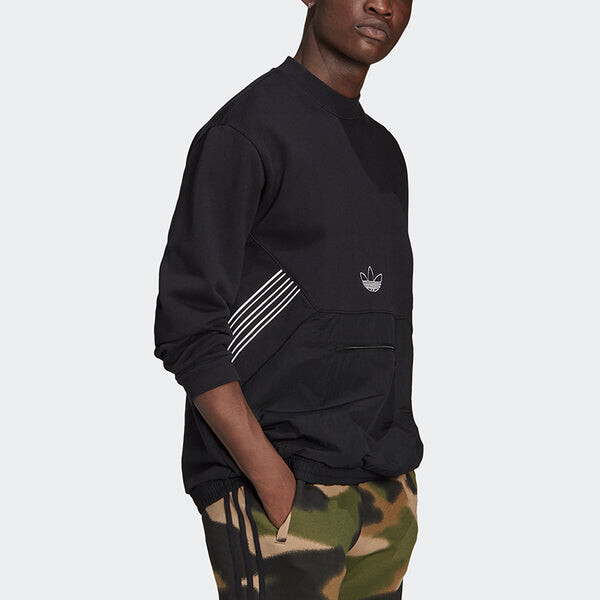 Толстовка adidas originals Sprt Arc Crew Casual Sports Round Neck Long Sleeves Black, черный — фото 4