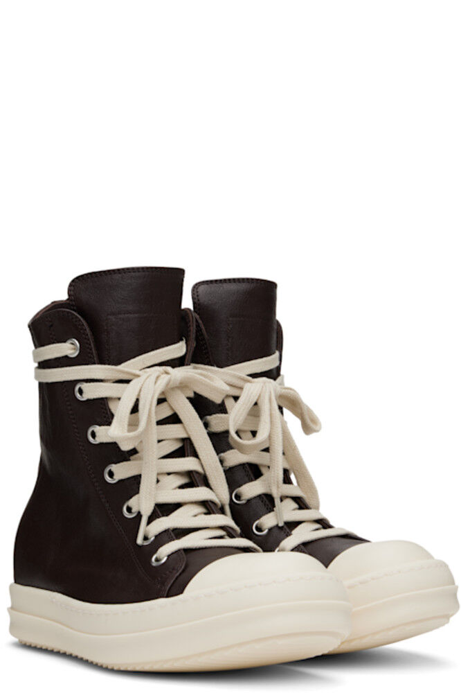Коричневые кроссовки Hollywood Goat из козьей кожи Rick Owens — фото 4
