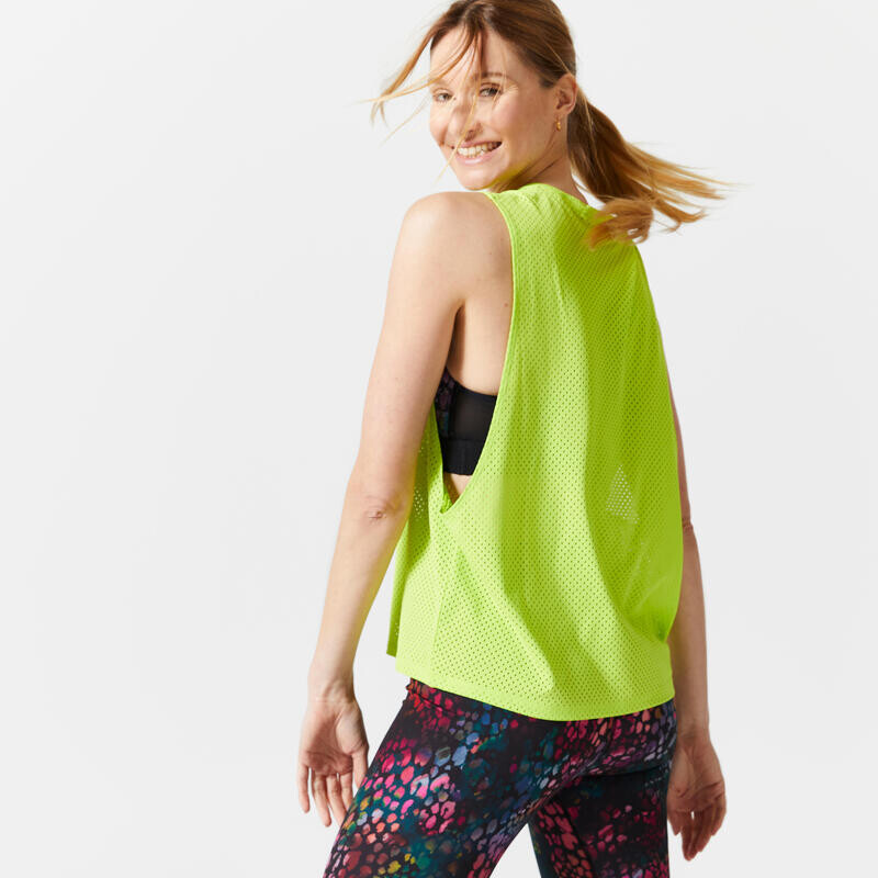 

Топ женский - 120 салатовый лайм DOMYOS, цвет gruen