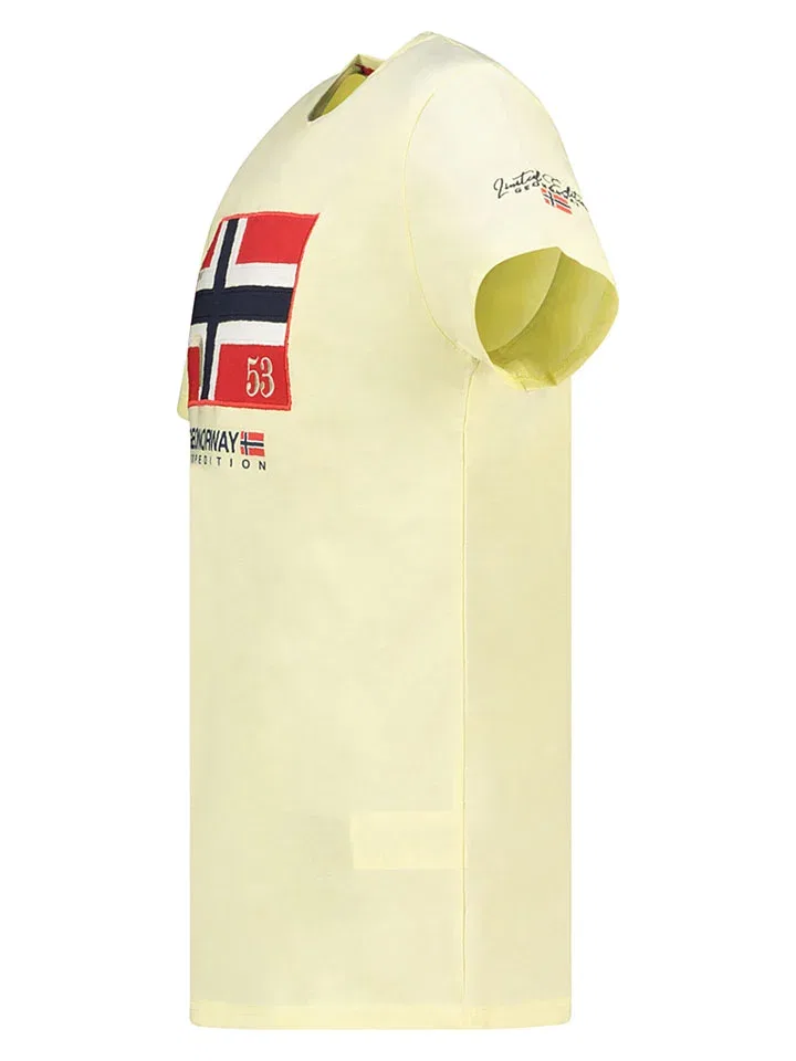 Футболка с принтом, хлопок, Geographical Norway, желтый — фото 3