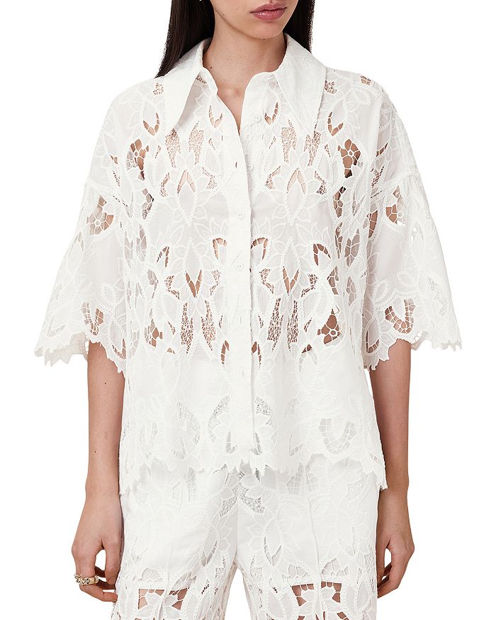 

Чарли Вышитая Рубашка ALLSAINTS, белый