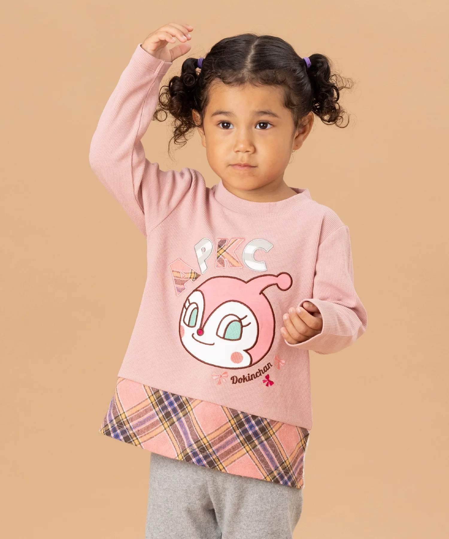 APKC/(K) Аппликационный пуловер с переключателем Anpanman Kids Collection, pink