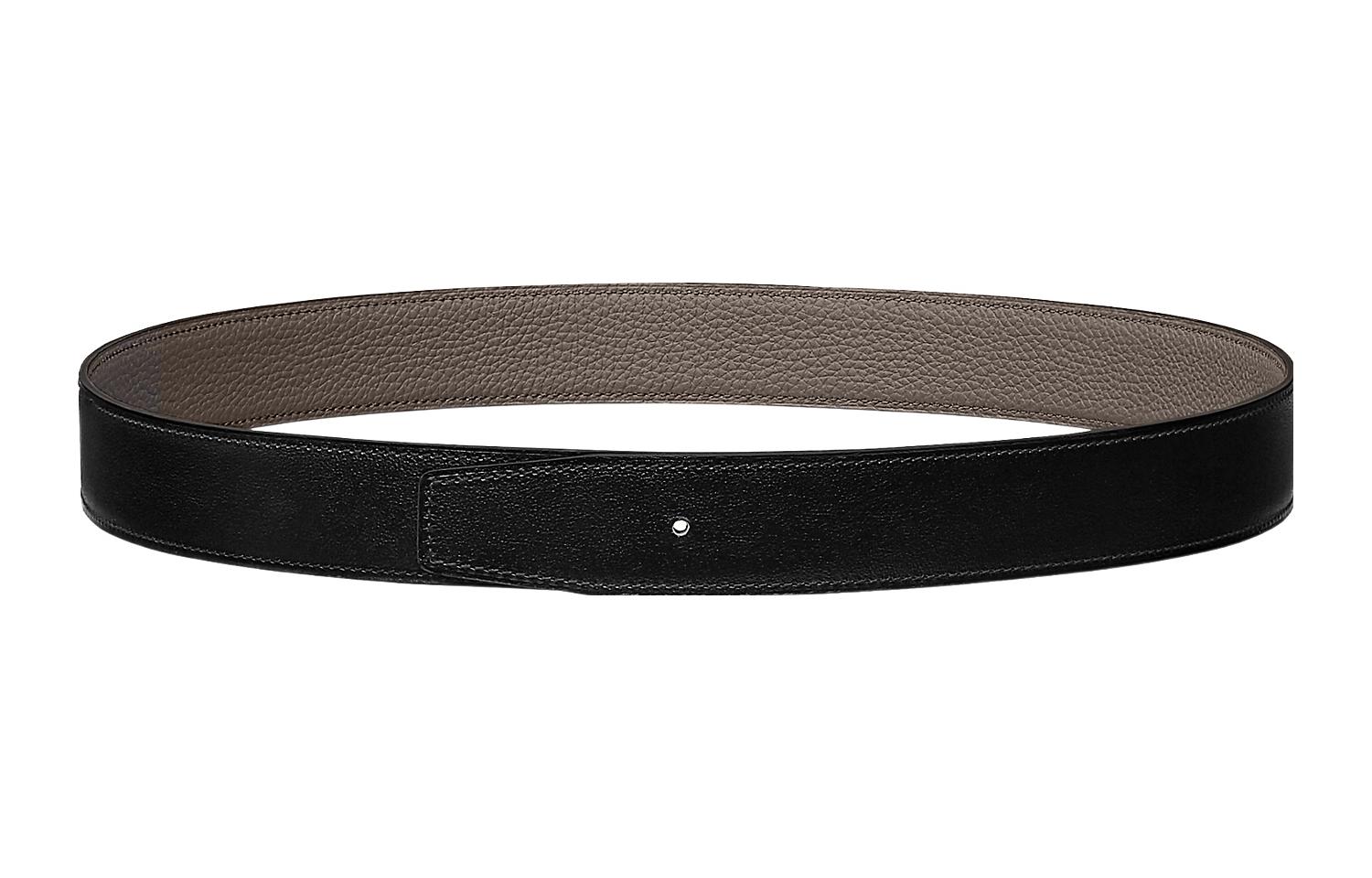 

Кожаный ремень из коровьей кожи для женщин шириной 3,2 см HERMES, черный/серый