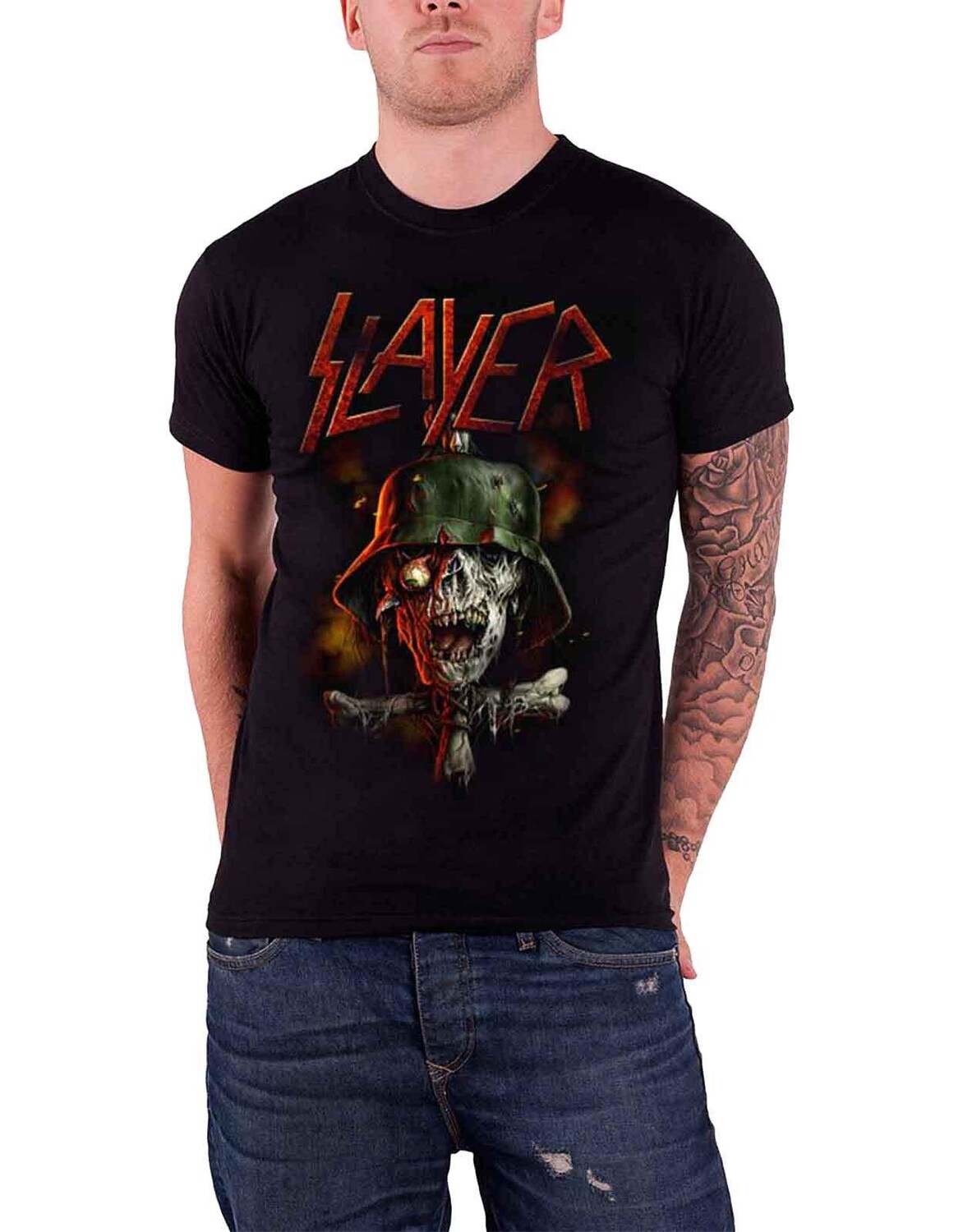 

Футболка с солдатским крестом Slayer, черный