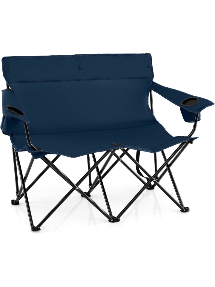 

COSTWAY Двухместный складной походный стул синего цвета