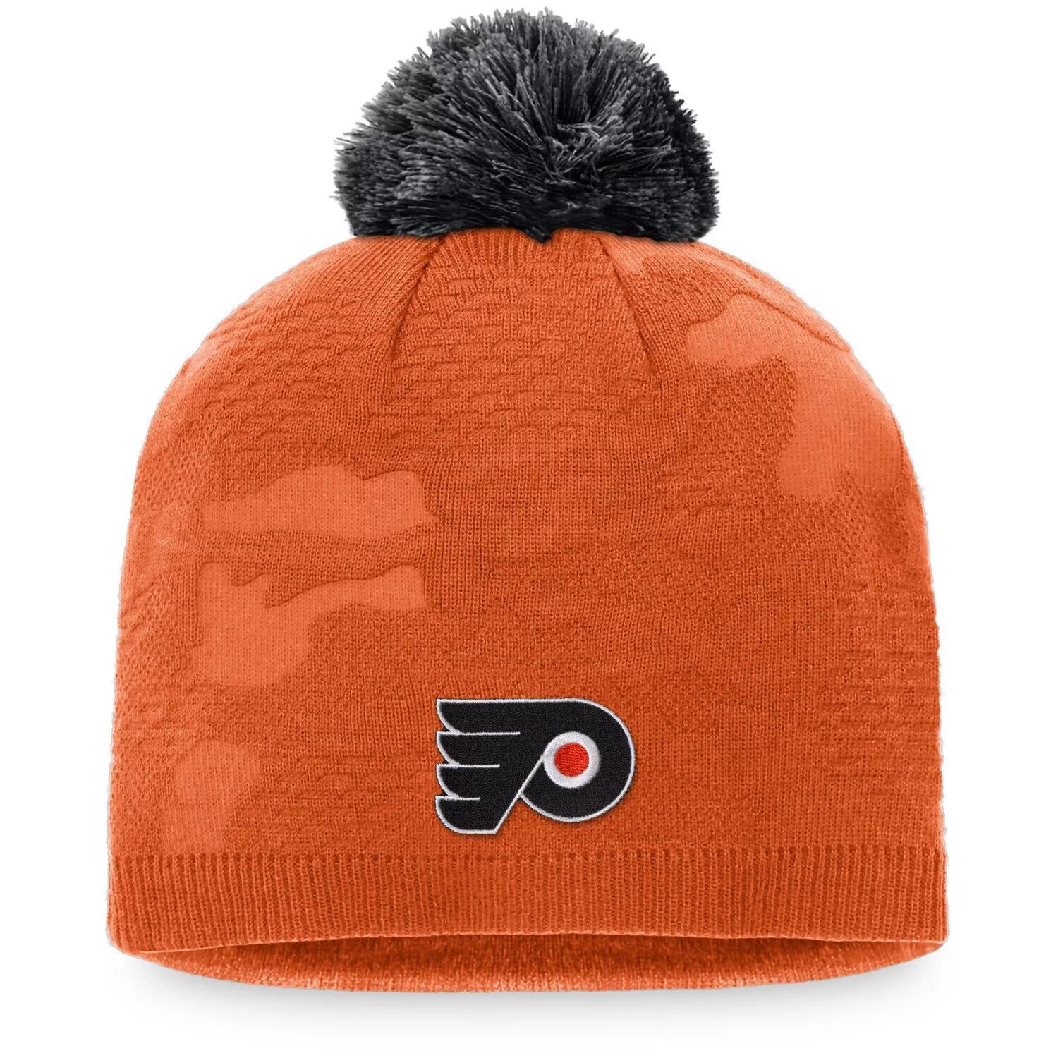 

Женская шапка Fanatics оранжевого/черного цвета с помпоном для раздевалки Philadelphia Flyers Authentic Pro Team Fanatics