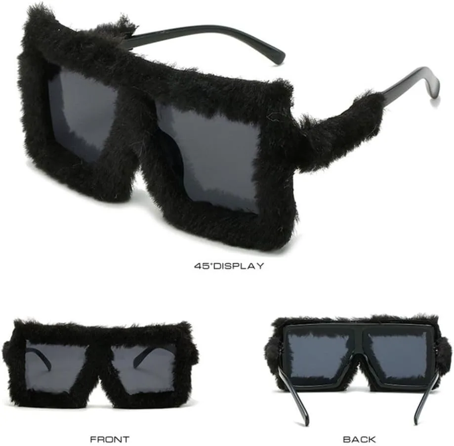 

Солнцезащитные очки с мягкой меховой оправой, градиентные солнцезащитные очки большого размера, женские очки с защитой от УФ-излучения UV400 LANGSER, Leopard-brown