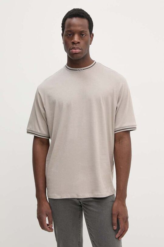 

Хлопковая футболка Armani Exchange, бежевый
