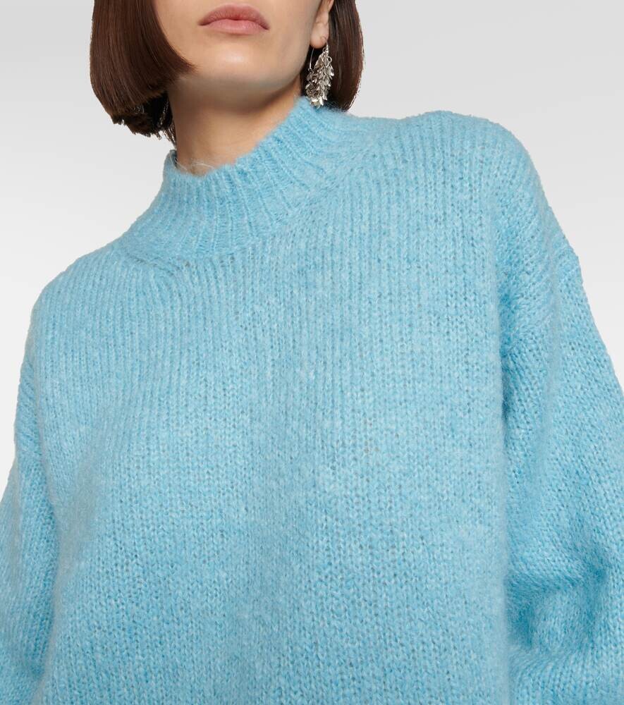 Свитер Idol с воротником из смесового мохера ISABEL MARANT, синий — фото 4