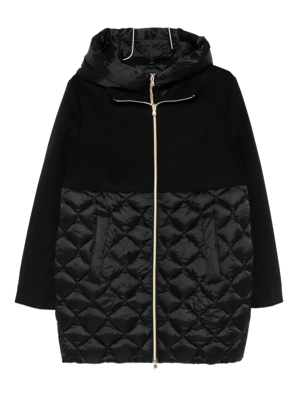 

Стеганое пальто с капюшоном Amore Marella, черный
