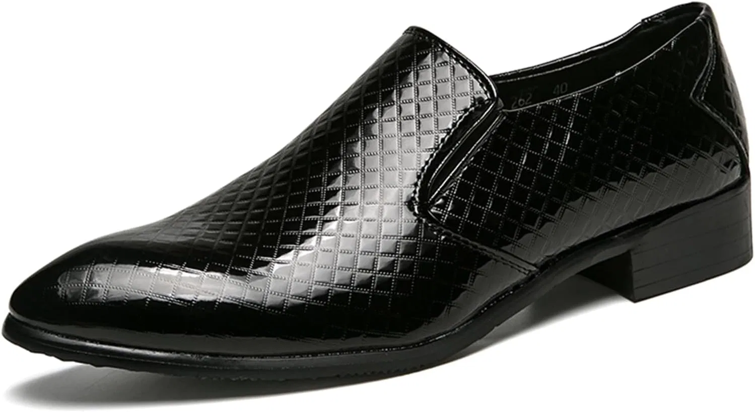 Лоферы мужские кожаные лаковые на низком каблуке, Black JSDWNDO