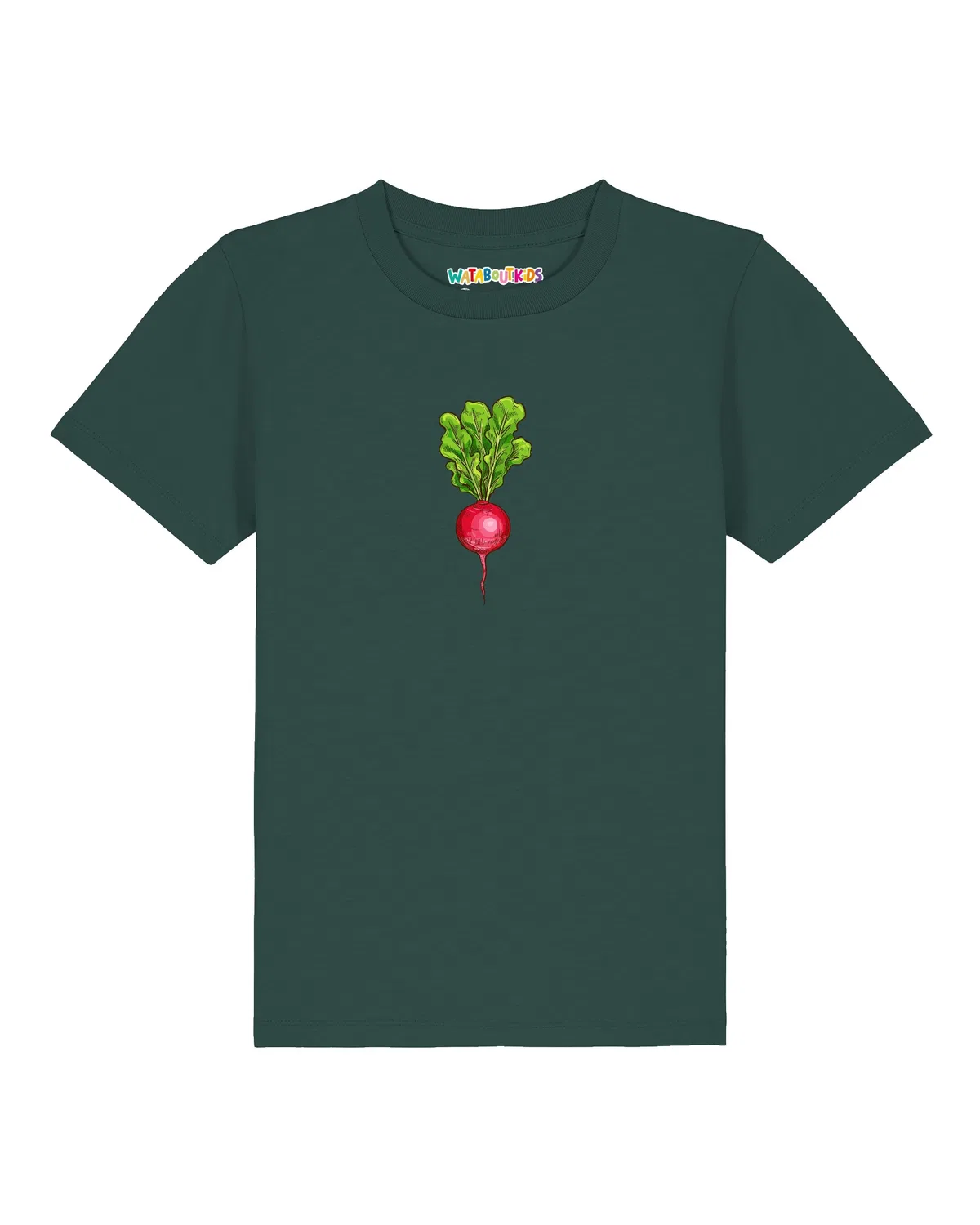 Футболка с вышивкой редис, Wat? Apparel, темно-зеленый — фото 2