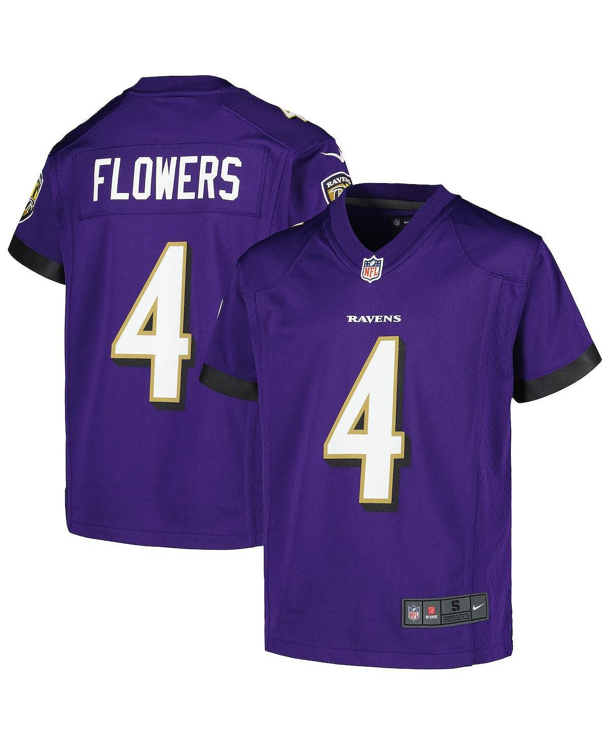 

Фиолетовый игровой трикотаж Big Boys Zay Flowers Baltimore Ravens Nike