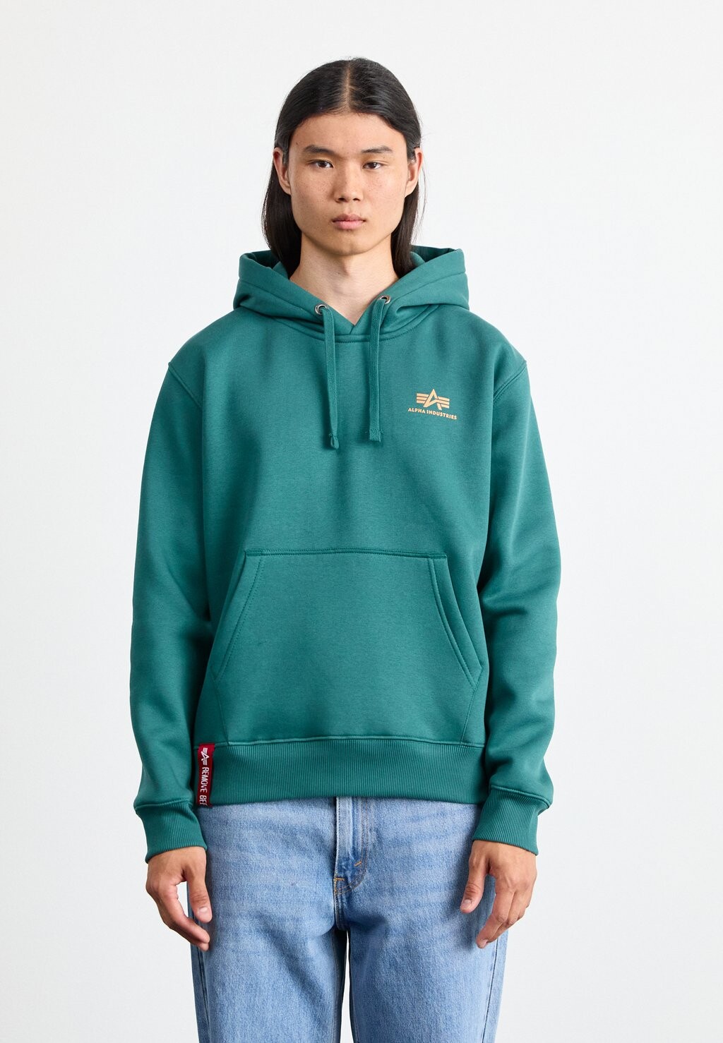 

Свитер Basic Hoody Small Logo Alpha Industries, насыщенно-зеленый