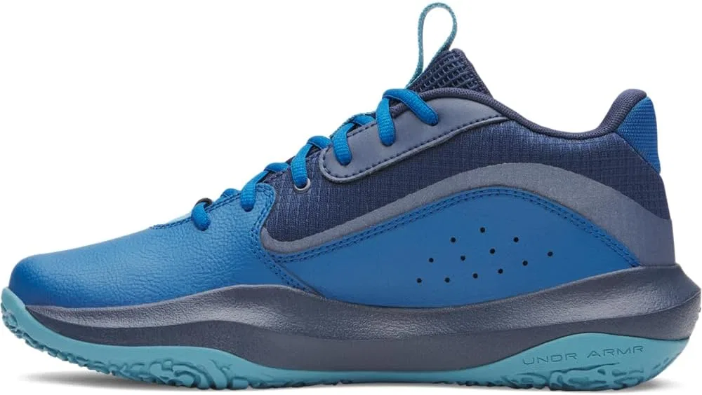 Баскетбольные кроссовки Under Armour GS Lockdown 7 (европейская версия), Varsity Blue Academy Metallic Gravel