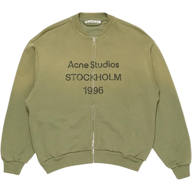 

Acne Studios Кардиган с молнией и логотипом, Olive Green