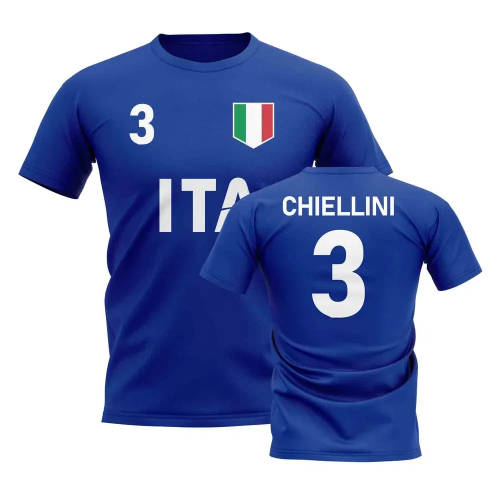 Футболка детская с принтом Giorgio Chiellini Italy, темно-синий — фото 2