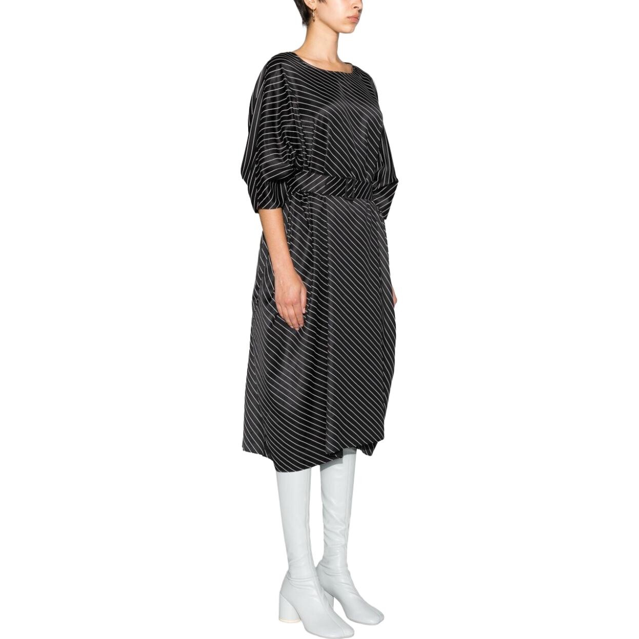 Платье женское Mm6 Maison Margiela с косой полосой, черный — фото 4