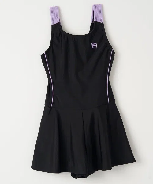 【FILA】Детский слитный купальник, школьный купальник, купальник А-силуэта