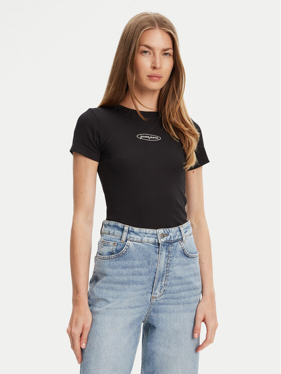 

Облегающая футболка W5YP37 KA0H1 Guess Jeans, черный