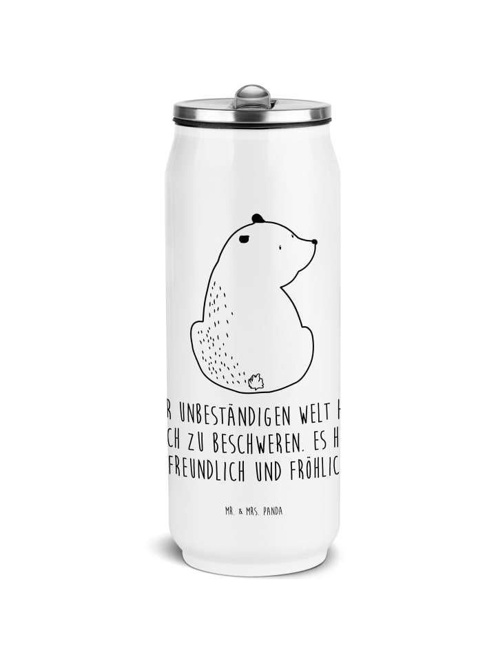 

Mr. & Mrs. Panda Бутылка для воды с изображением медведя, с декоративным элементом на плече и надписью белого цвета