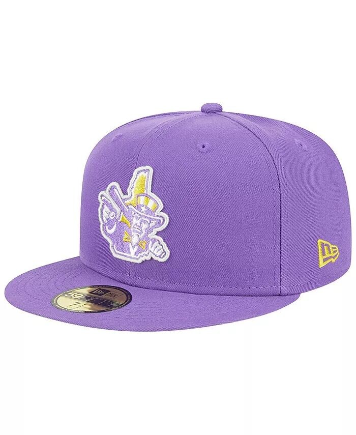 

Мужская фиолетовая шляпа New Hampshire Fisher Cats для тематических вечеров в Нью-Гэмпшире, праймериз Uncle Sam 59FIFTY, встроенная шляпа New Era, фиолетовый