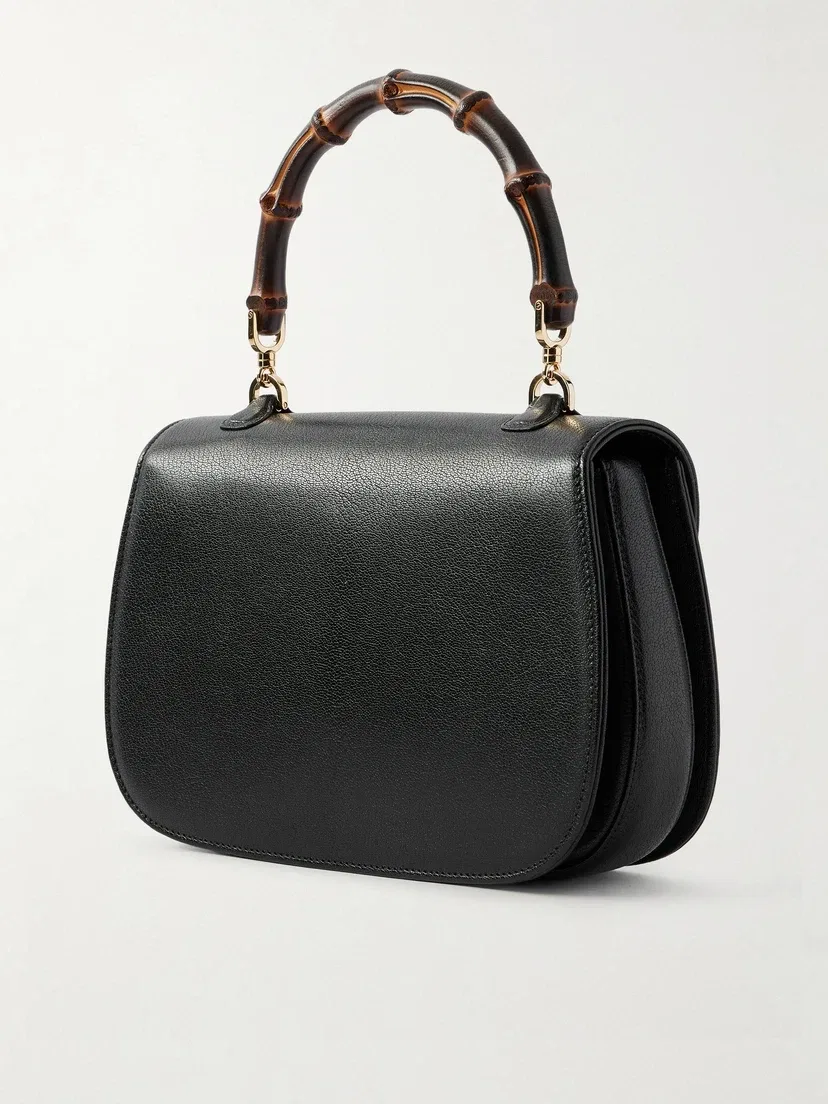 Клатч Bamboo 1947 из кожи среднего размера GUCCI, черный — фото 4