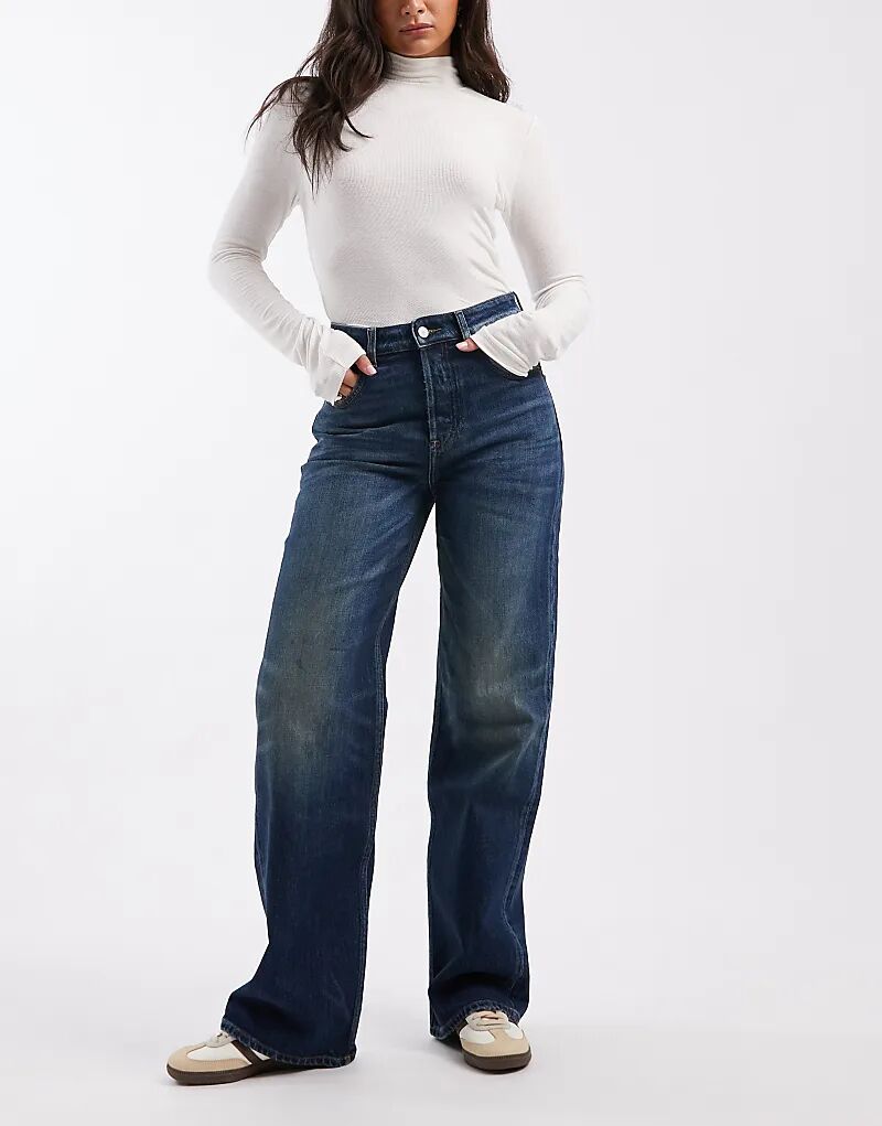 

Джинсы Tommy Jeans Mia средней посадки, свободного кроя, прямого кроя, темного цвета