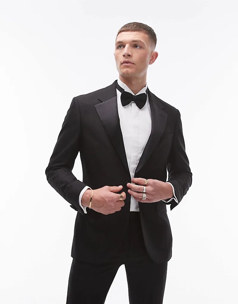 

Узкий пиджак-смокинг Topman черного цвета