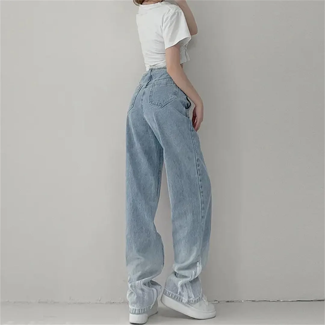 Женские джинсы Tie Dye High Waist Shot Vintage Straight Generic, синий — фото 4