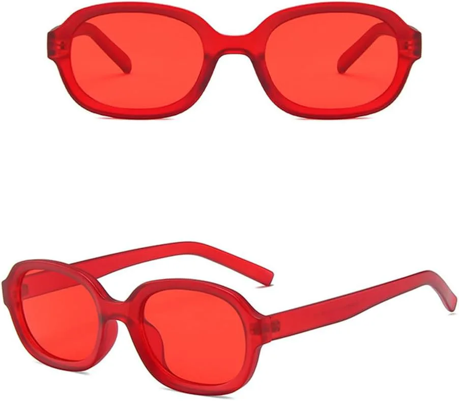 

Солнцезащитные очки 2026 года для мужчин и женщин, модные, овальной формы, для активного отдыха, с защитой от УФ-излучения UV400, женские, красные MTZJH, One Color