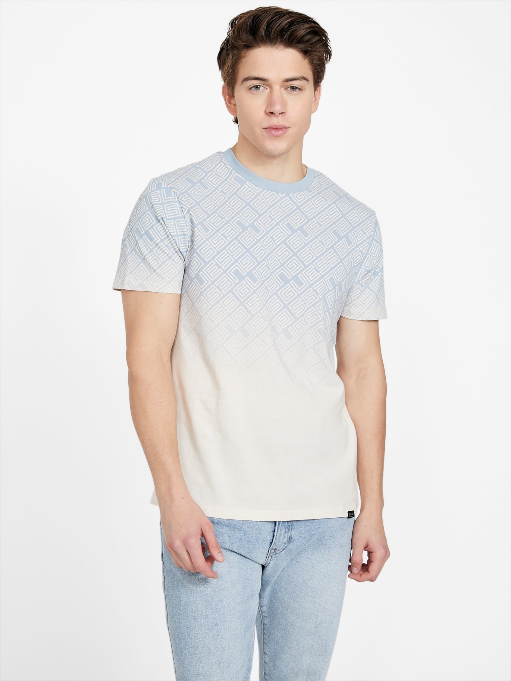 

Футболка с круглым вырезом и логотипом Gael Guess Factory, цвет blue cotton