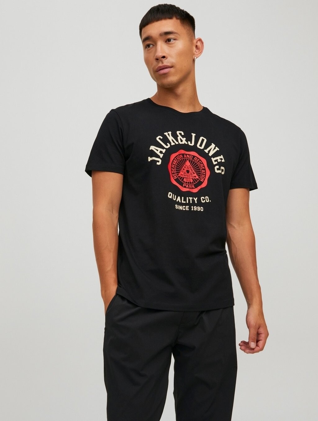 

Футболка с принтом LOGO T-SHIRT 2-ER STÜCK PACK Jack & Jones, цвет Black Denim