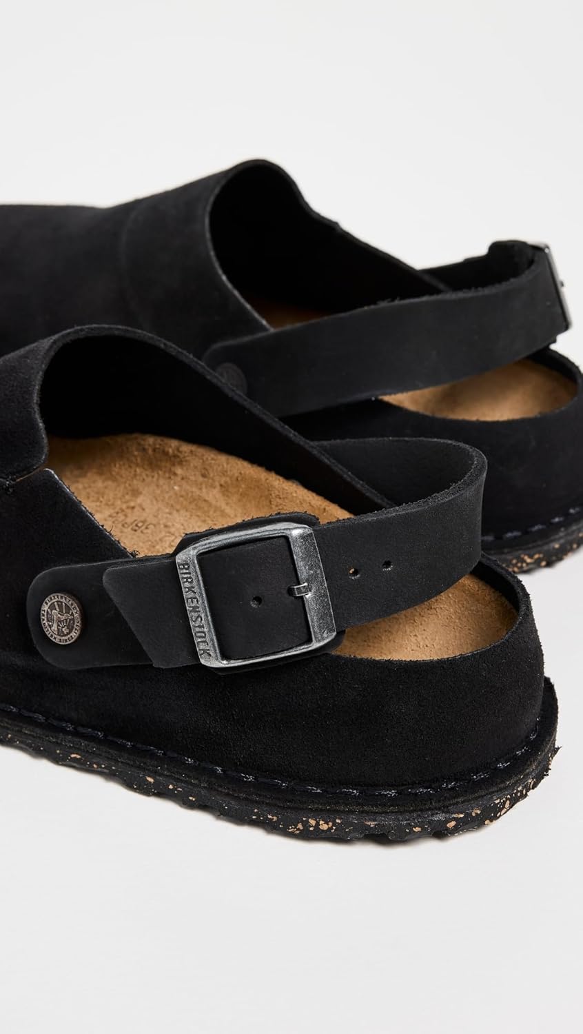 Мужские сабо Birkenstock Lutry из премиальной замши, черный — фото 3