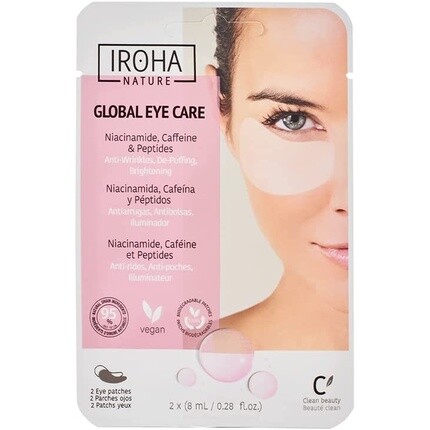 

Патчи для глаз с нацинамидом, ха и кофеином — упаковка из 2 шт., Iroha Nature