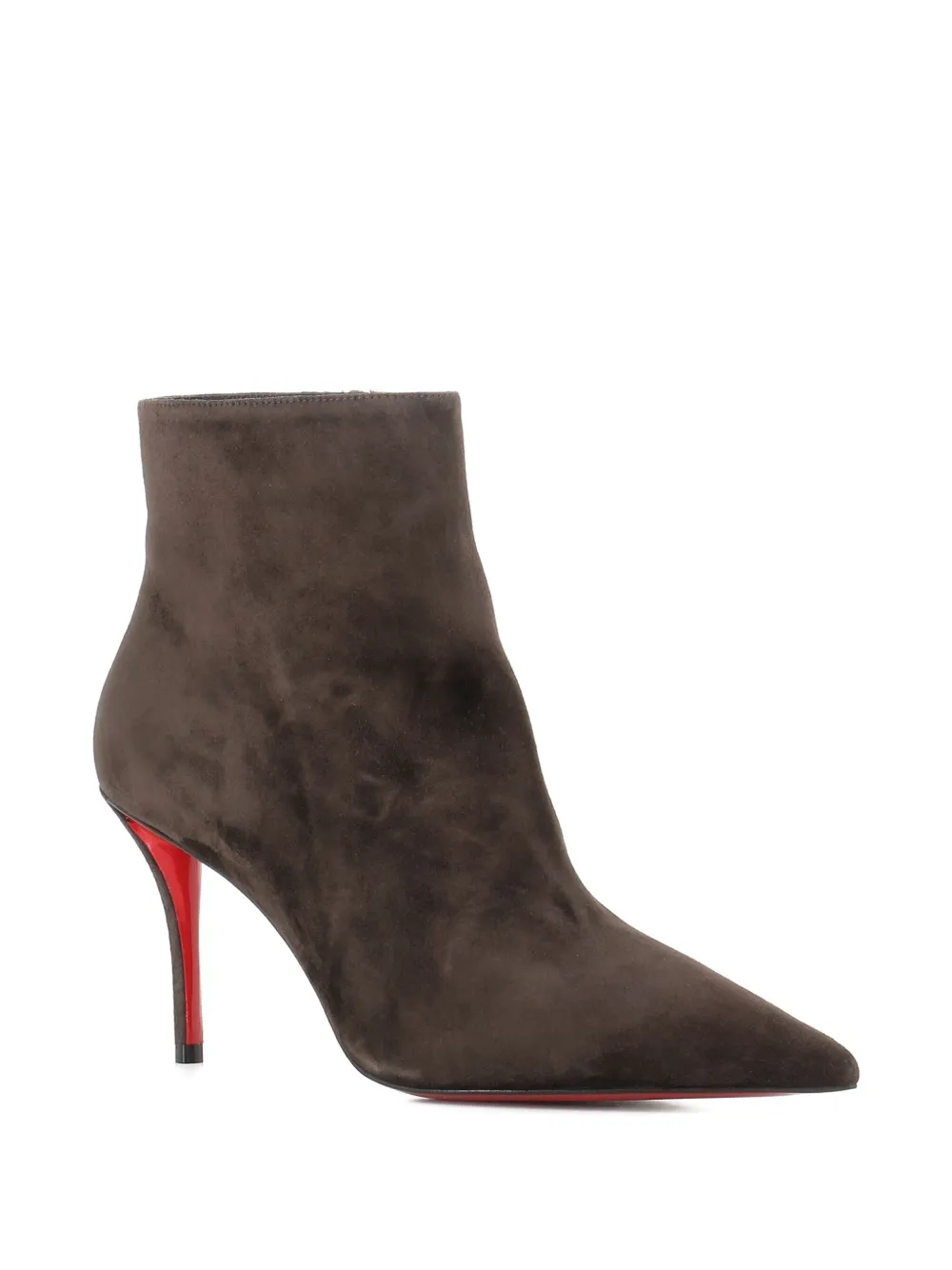 Замшевые ботильоны Miss Z Booty на каблуке 80 мм Christian Louboutin, коричневый — фото 2