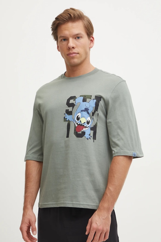 

Футболка пижамная хлопковая LILO&STITCH United Colors Of Benetton, зеленый