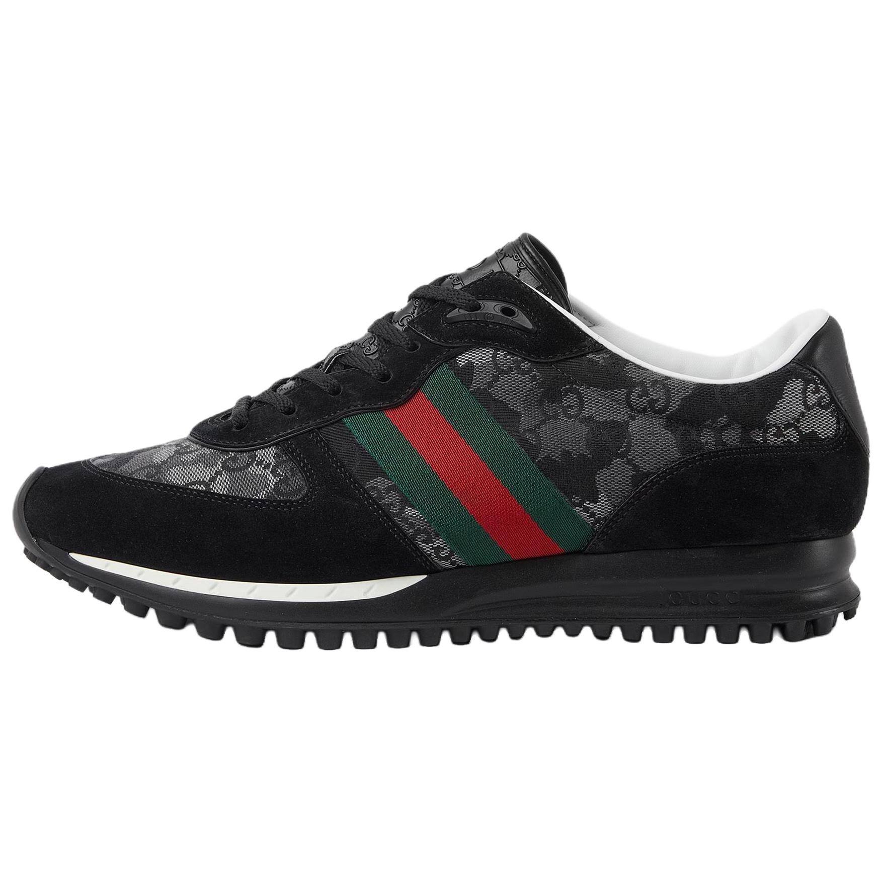 

Gucci Мужские низкие повседневные кроссовки Re Motion из замши, высота подошвы 1 см, черный