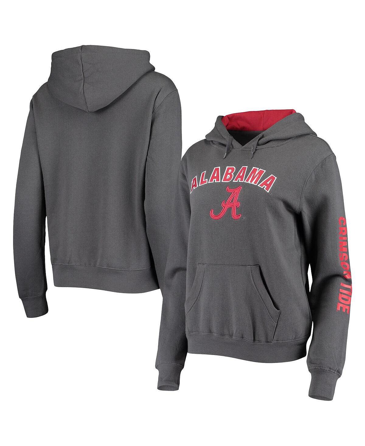 

Женский темно-серый пуловер с капюшоном Alabama Crimson Tide Loud and Proud Colosseum