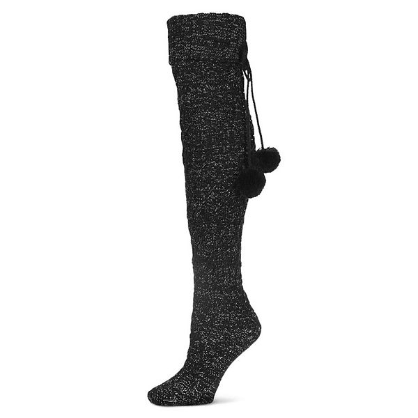 

Женские носки до колена Interdiamond chunky knit Memoi, Black