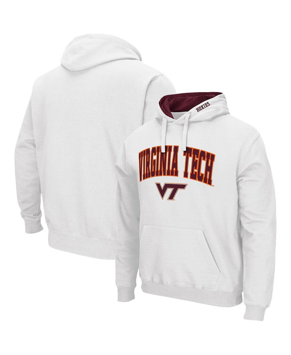 

Мужской белый пуловер с капюшоном Virginia Tech Hokies Arch и Logo 3.0 Colosseum