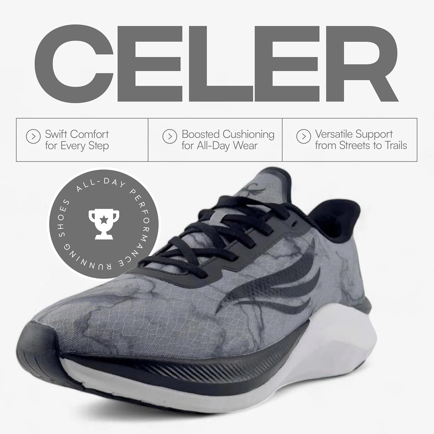 Легкие беговые кроссовки Swift Running Celer для мужчин, комфортные кроссовки для ходьбы, ежедневных пробежек и носки в течение всего дня S Swift Running Fly Free — фото 2