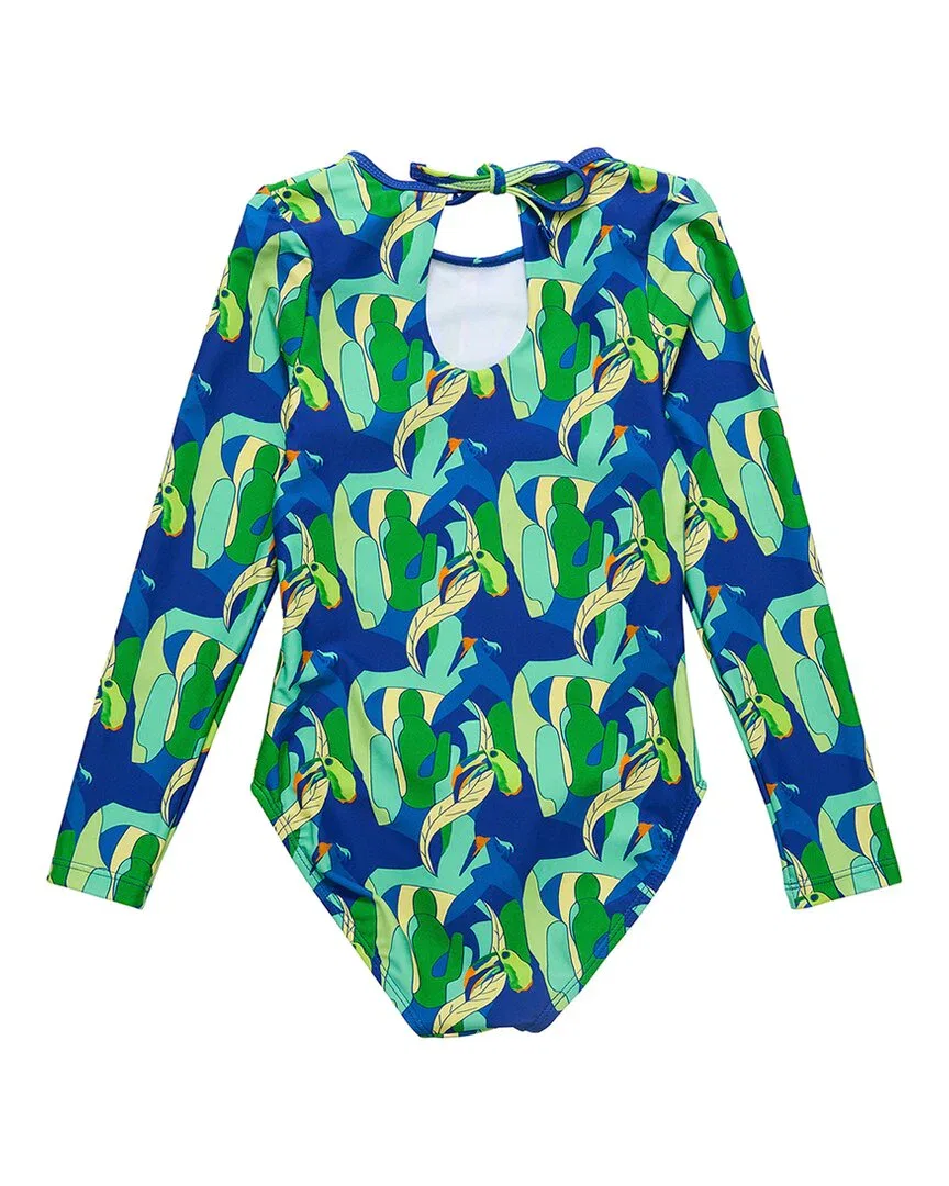 Snapper Rock Toucan Jungle Sustainable Keyhole Surf Suit, синий — фото 2