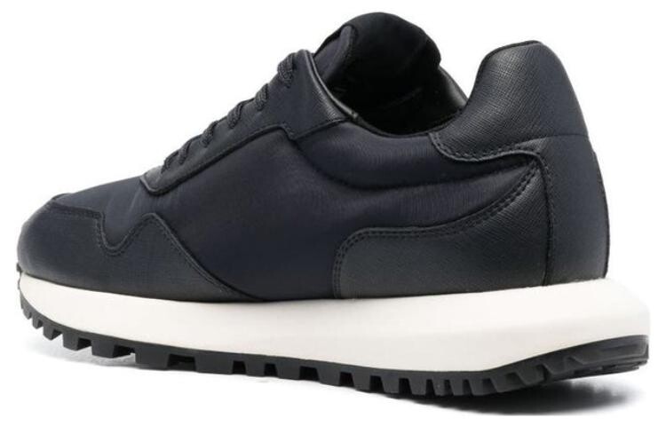 Кроссовки EMPORIO ARMANI Logo-appliqué Panelled Sneakers, синий — фото 3