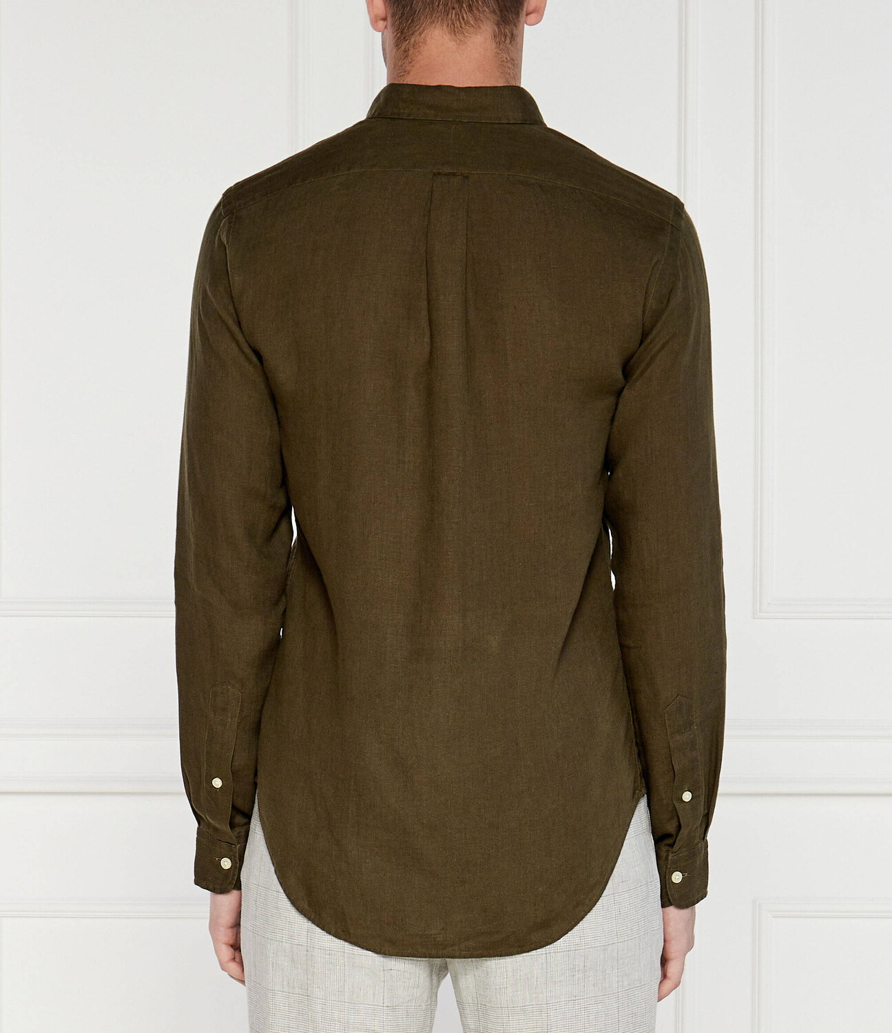 Льняная рубашка POLO RALPH LAUREN slim fit, цвет cachi — фото 4