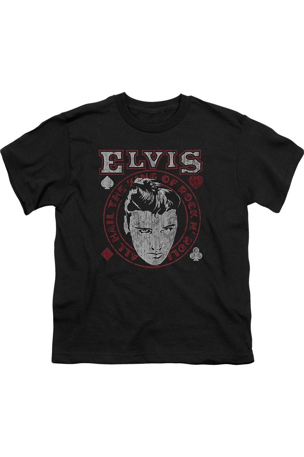 

Футболка с коротким рукавом для детей "Elvis Presley Hail The King" Gildan, черный