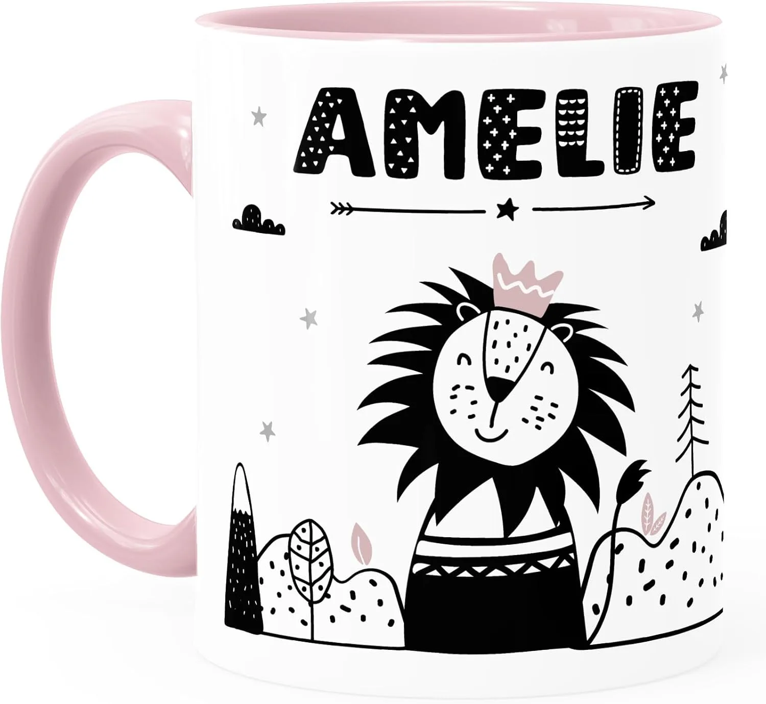 Детская кружка Lion Animals Scandi Style с именем для детей SpecialMe — фото 2